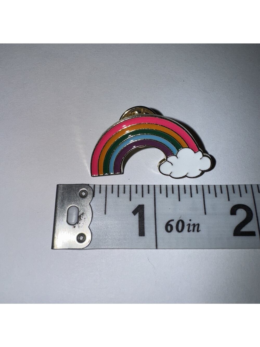 Rainbow With Cloud Pin Brooch